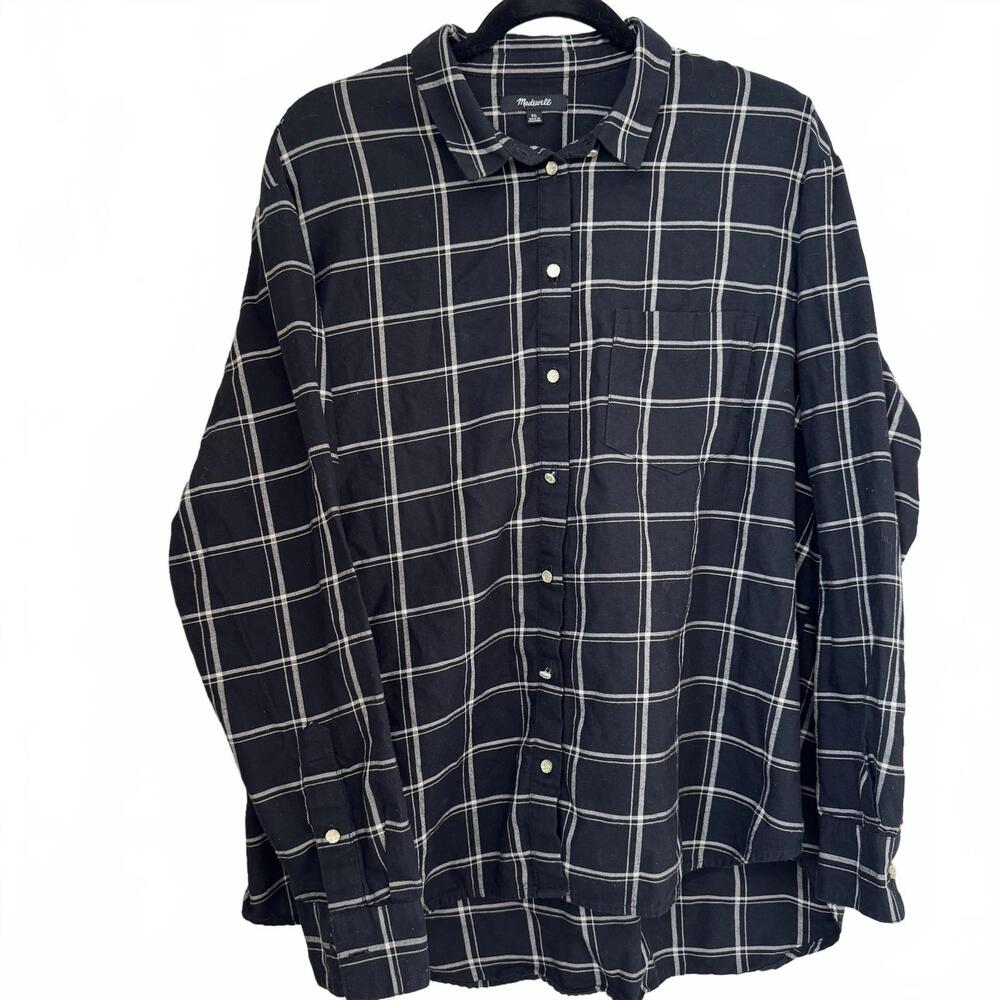 Madewell Black‎ and White Plaid Shirt - XL